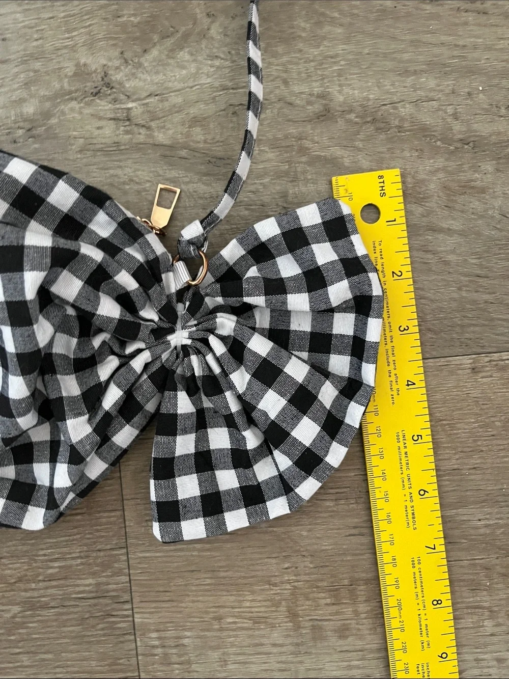 Cute Black and White Gingham Bow Candy-Shape Crossbody Bag